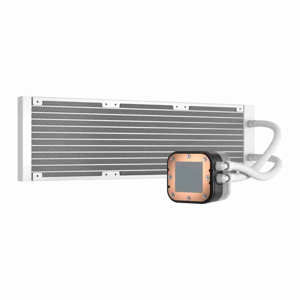 (image for) Corsair 5000D Airflow White + RM8550 White PSU + Corsair iCUE H150i RGB ELITE White AIO Bundle